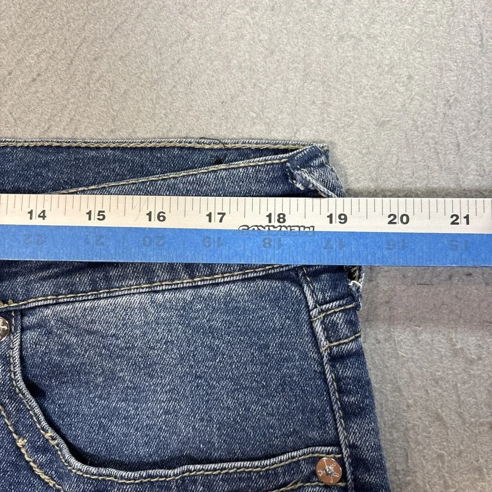 True Religion Men Ricky Relaxed Straight Blue Denim Jean Logo Size 36 (38x34)